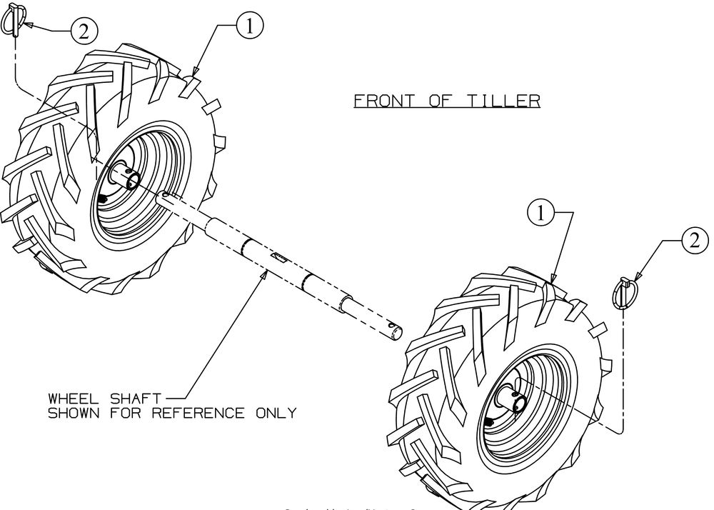 Wheels Diagram and Parts List for RT45 (21AA40M8710)(2019) Cub Cadet Tiller